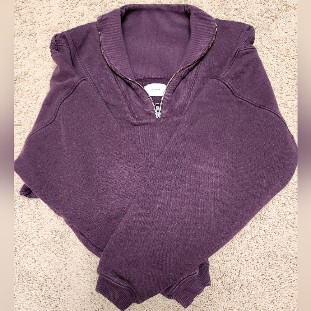 Joah Brown Purple Cut Off Half Zip S/M